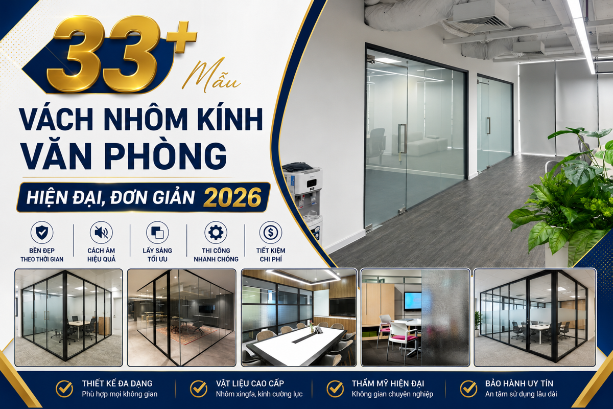 33+ Mẫu Vách Nhôm Kính Văn Phòng Hiện Đại, Đơn Giản 2026