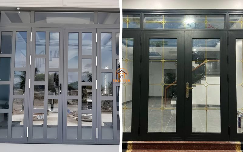 Cửa chia nhiều đố v&agrave; cửa nan hoa đồng trang tr&iacute;