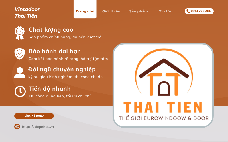 Đơn vị thi công nhôm kính chất lượng Vintadoor Thái Tiến