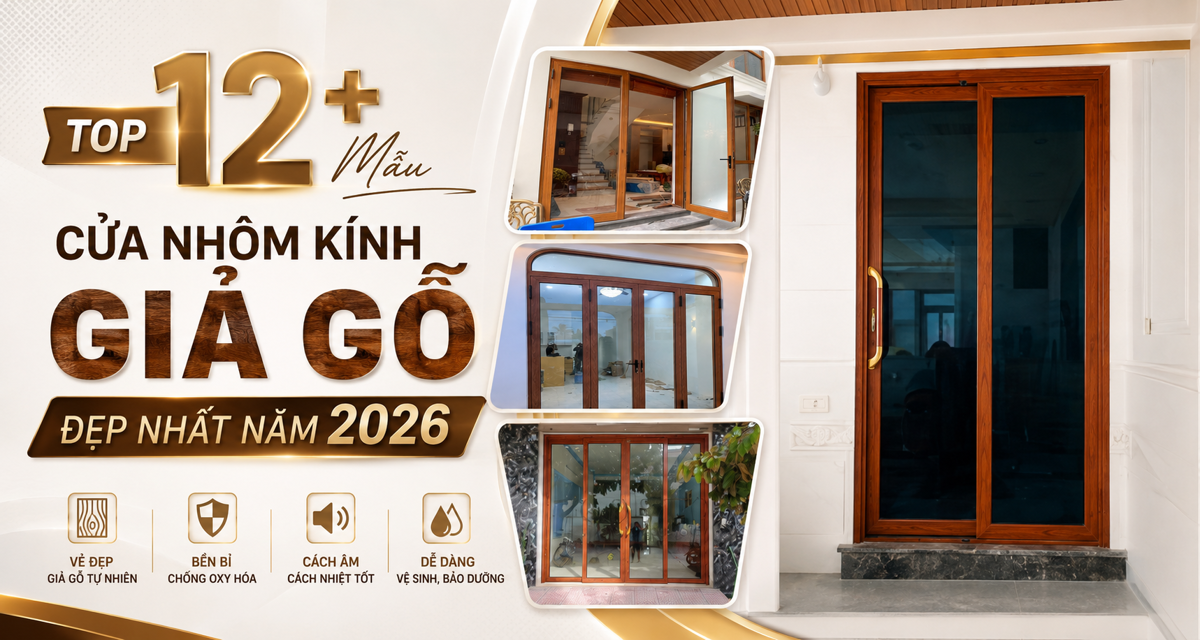 Top 12+ Mẫu Cửa Nhôm Kính Giả Gỗ Đẹp Nhất Năm 2026