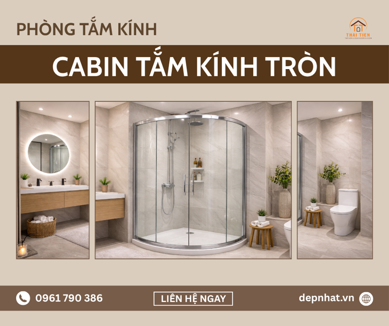 Cabin tắm kính tròn