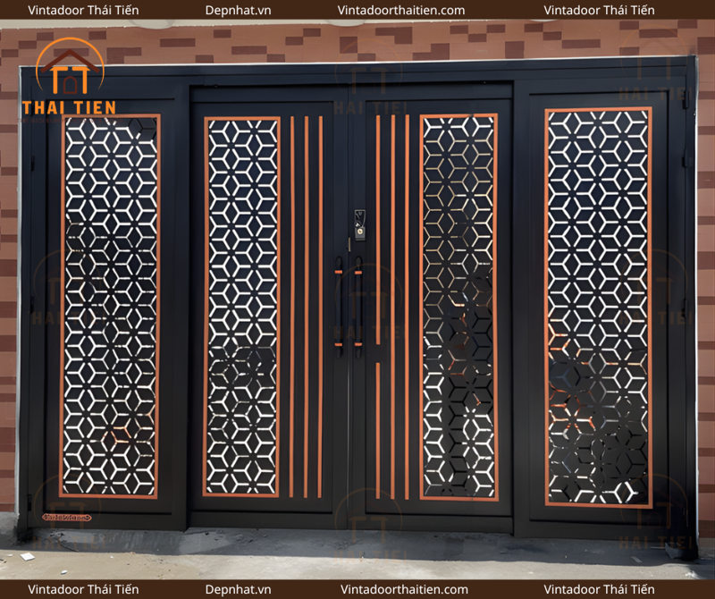 Cổng sắt 4 cánh CNC 