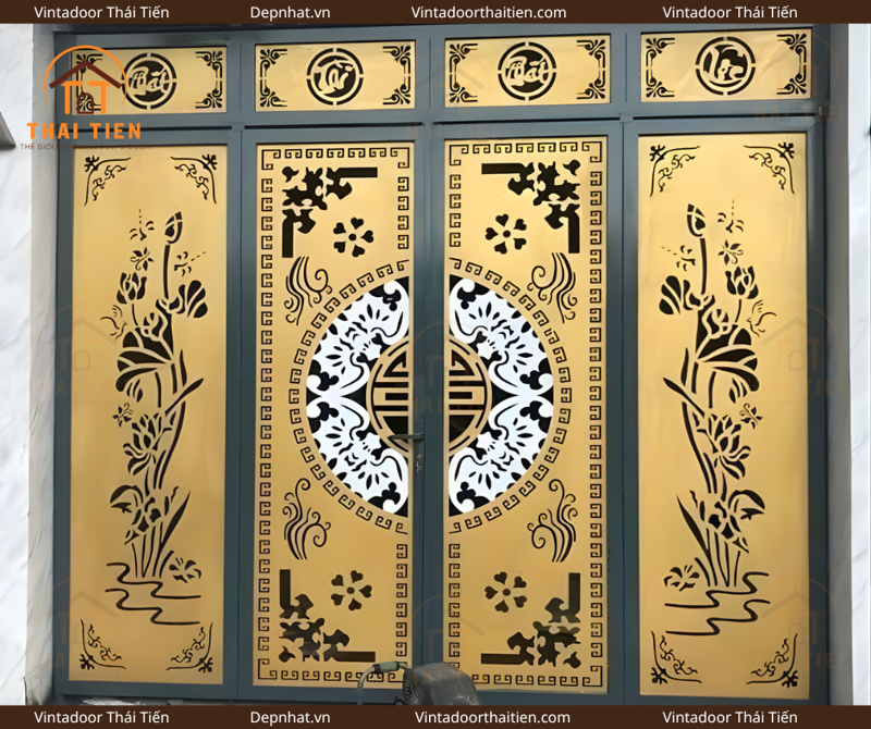 Cổng sắt 4 cánh CNC 