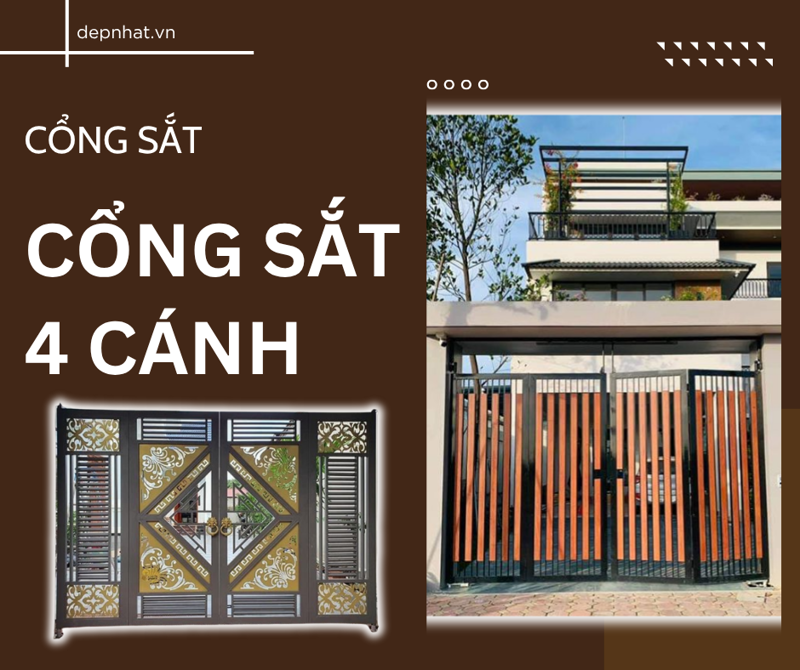 Cổng sắt 4 cánh