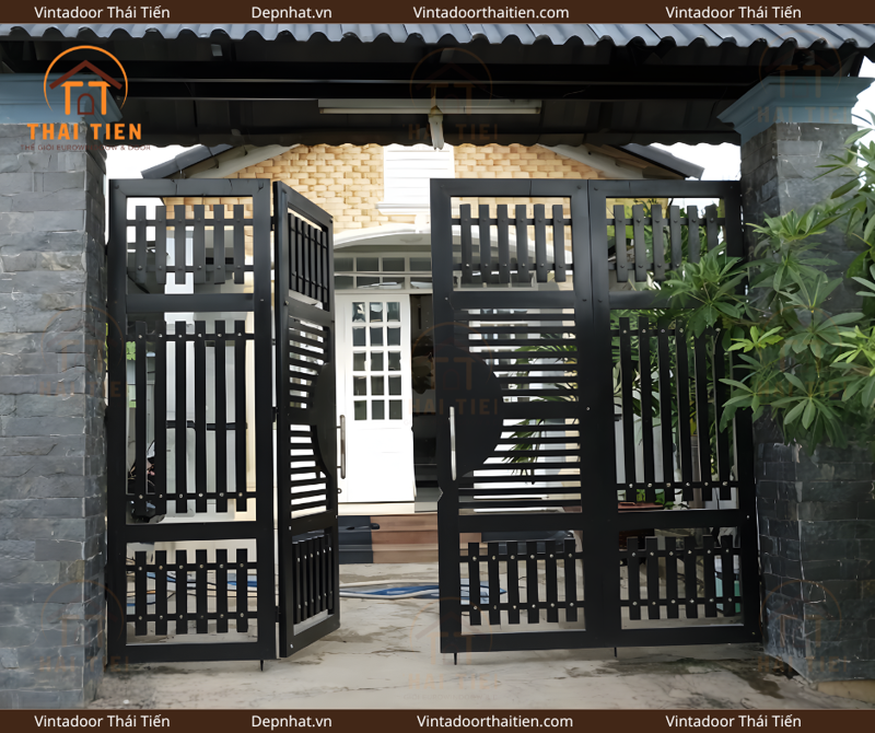 Cổng sắt 4 cánh