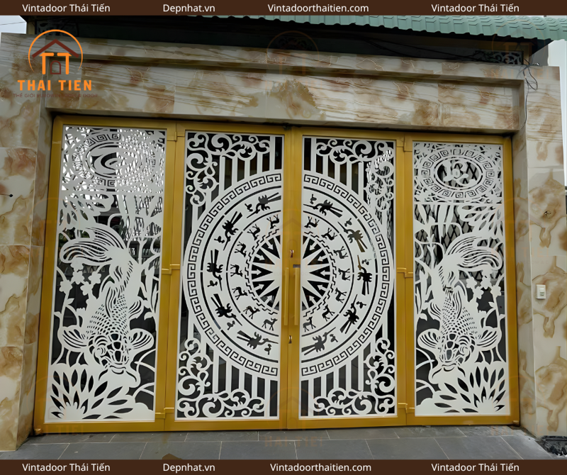 Cổng sắt 4 cánh