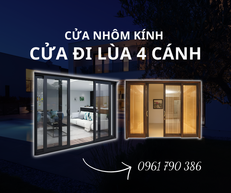 Cửa đi lùa 4 cánh