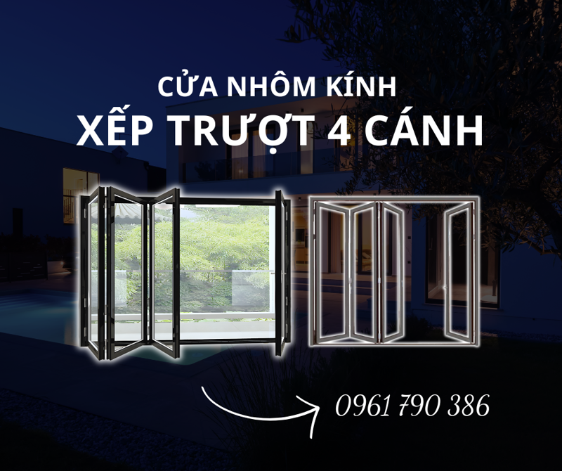 Cửa đi xếp trượt 4 cánh