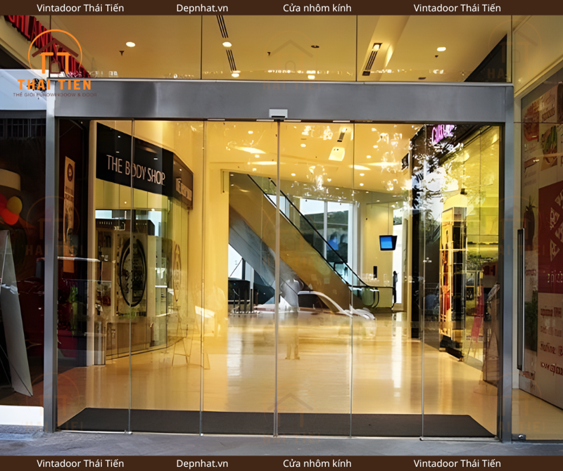 Cửa nhôm kính trượt tự động
