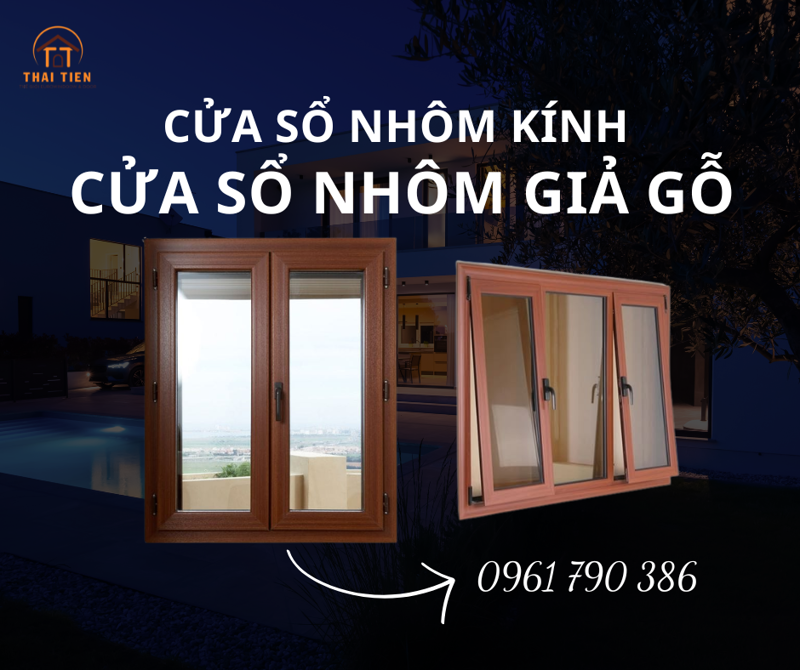 Cửa sổ nhôm giả gỗ
