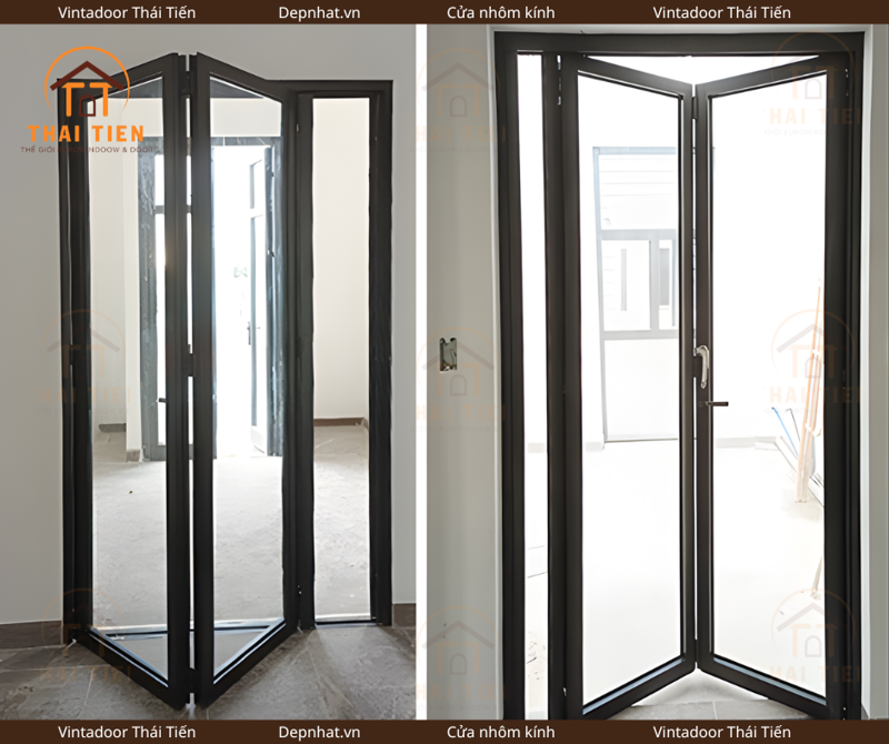 Cửa xếp nhôm kính hiện đại