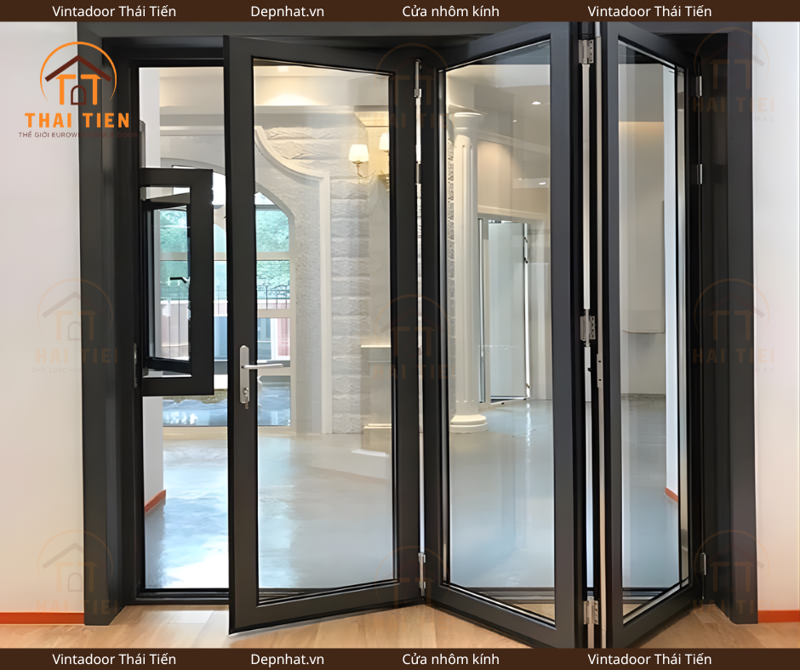 Cửa xếp nhôm kính hiện đại