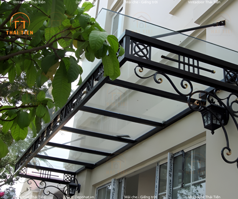 Mái che kính cường lực 