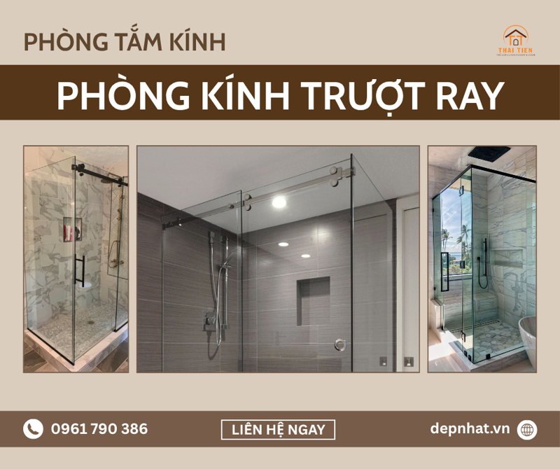 Phòng tắm kính trượt ray