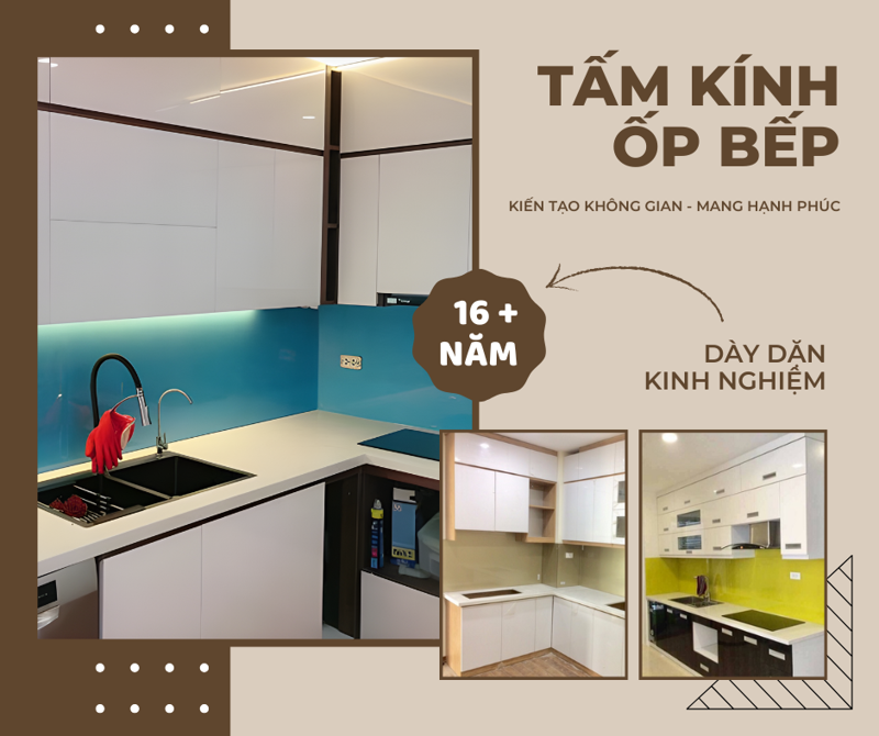 Tấm kính ốp bếp