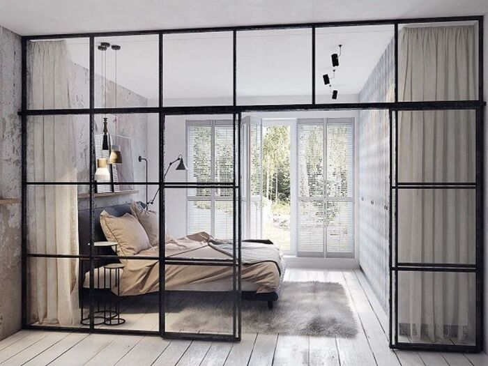 Vách kính phòng ngủ