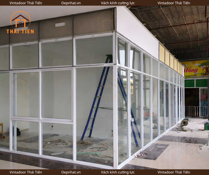Vách nhôm kính