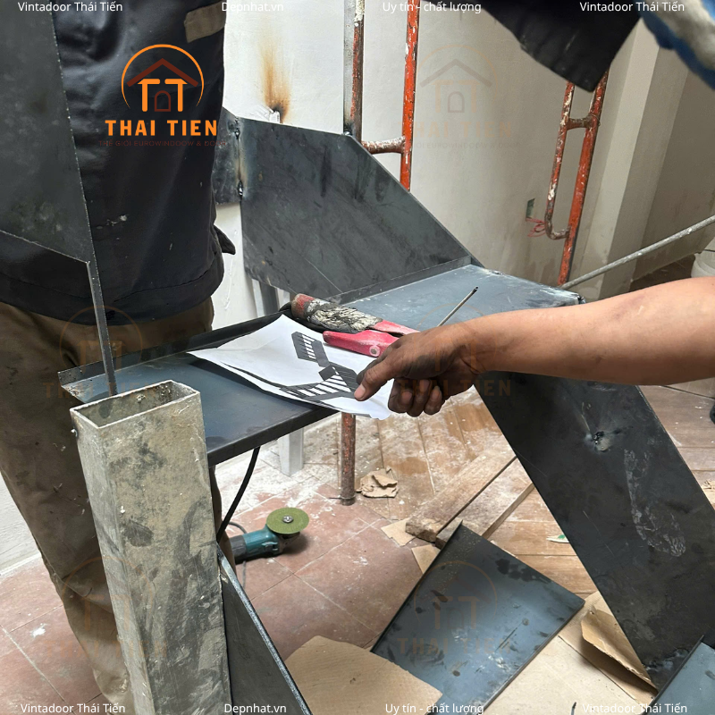 Thi công cầu thang sắt cắt CNC nghệ thuật tại Hai Bà Trưng, Quận 3 - Ảnh 3