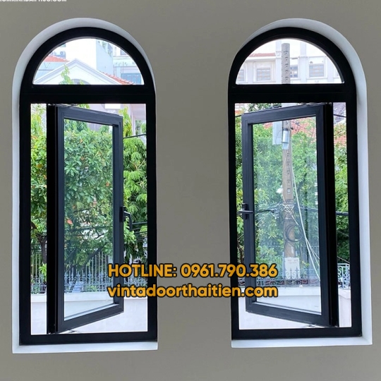 Cửa sổ uốn vòm 1 cánh nhôm xingfa