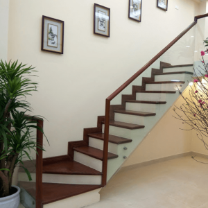 LAN CAN NHÔM KÍNH TAY VỊN GỖ