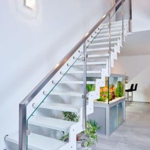 CẦU THANG KÍNH KHUNG INOX CAO CẤP