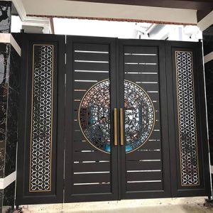 CỔNG NHÔM KÍNH HOA VĂN CNC